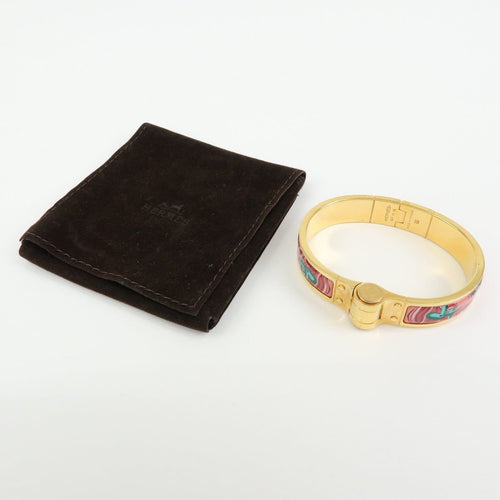 Bracelet Hermès - Bracelet Charnière Uni en métal et émail doré 58 Facettes qspt2ekaw9