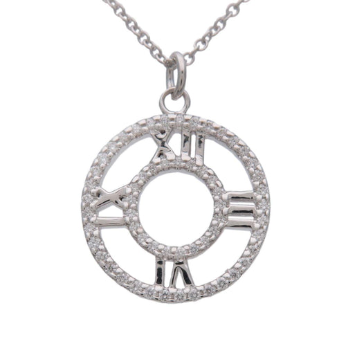 Collier Tiffany & Co. - Pendentif Atlas Circle en or blanc 18k avec diamants 58 Facettes x02biht171
