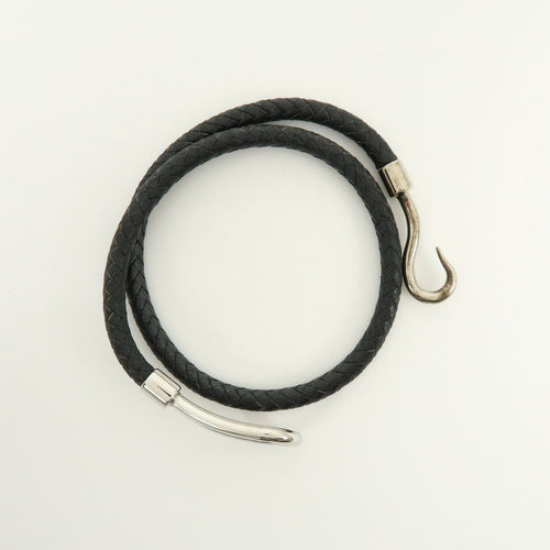 Bracelet Hermès - Bracelet Jumbo Hook Double Tour en cuir et métal 58 Facettes t4n8sq4bp1