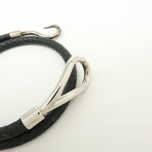 Bracelet Hermès - Bracelet Jumbo Hook Double Tour en cuir et métal 58 Facettes t4n8sq4bp1