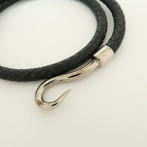 Bracelet Hermès - Bracelet Jumbo Hook Double Tour en cuir et métal 58 Facettes t4n8sq4bp1