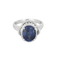 Bague 54.5 Bague en or blanc 18k, saphir synthétique et diamants 58 Facettes BGshsyntdtsG