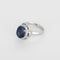 Bague 54.5 Bague en or blanc 18k, saphir synthétique et diamants 58 Facettes BGshsyntdtsG