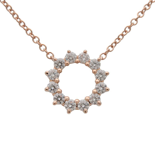 Pendentif Tiffany & Co. - Pendentif cercle ouvert en or rose 18k avec diamants 58 Facettes fikty78qra