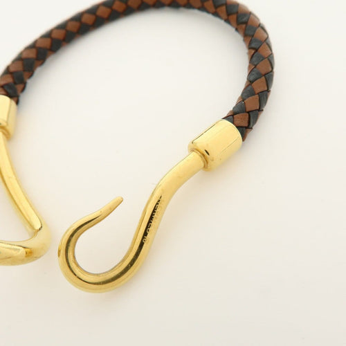 Bracelet Hermès - Bracelet Jumbo Hook en cuir tressé et métal 58 Facettes e24u36e4eb