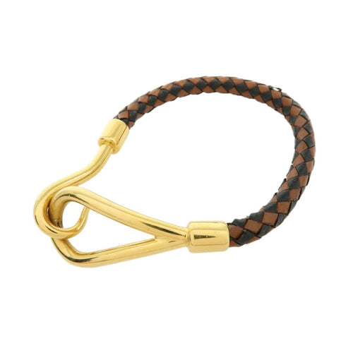 Bracelet Hermès - Bracelet Jumbo Hook en cuir tressé et métal 58 Facettes e24u36e4eb