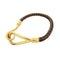 Bracelet Hermès - Bracelet Jumbo Hook en cuir tressé et métal 58 Facettes e24u36e4eb