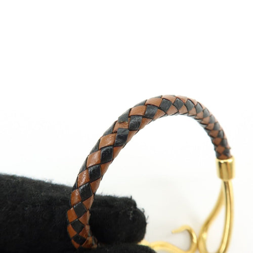 Bracelet Hermès - Bracelet Jumbo Hook en cuir tressé et métal 58 Facettes e24u36e4eb
