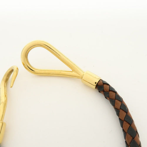 Bracelet Hermès - Bracelet Jumbo Hook en cuir tressé et métal 58 Facettes e24u36e4eb