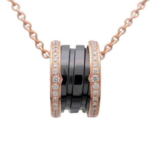 Collier Bvlgari B.zero1 - Pendentif en or rose 18k, céramique et diamants 58 Facettes qkiw3wlsd6