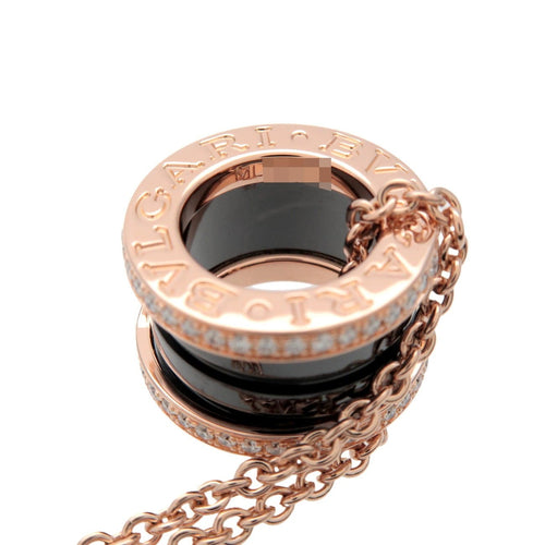 Collier Bvlgari B.zero1 - Pendentif en or rose 18k, céramique et diamants 58 Facettes qkiw3wlsd6