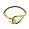 Bracelet Hermès - Bracelet Jumbo Hook en cuir tressé et métal 58 Facettes fwy4gu9vah