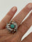 Bague 49 Bague dôme en or jaune 18k et platine, turquoise et diamants 58 Facettes LOT 7914