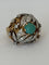 Bague 49 Bague dôme en or jaune 18k et platine, turquoise et diamants 58 Facettes LOT 7914