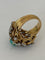 Bague 49 Bague dôme en or jaune 18k et platine, turquoise et diamants 58 Facettes LOT 7914
