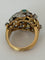 Bague 49 Bague dôme en or jaune 18k et platine, turquoise et diamants 58 Facettes LOT 7914