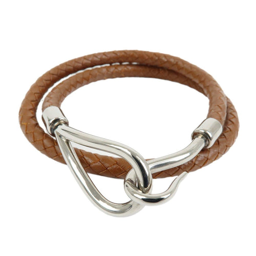Bracelet Hermès - Bracelet Jumbo Hook double tour en cuir et métal 58 Facettes ykk91io3of