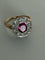 Bague 49 Bague en or rose 18k et platine, tourmaline et diamants 58 Facettes LOT 7894