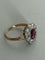 Bague 49 Bague en or rose 18k et platine, tourmaline et diamants 58 Facettes LOT 7894
