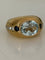Bague 49 Bague jonc en or jaune 18k, aigue-marine, saphirs et diamants 58 Facettes LOT 7891