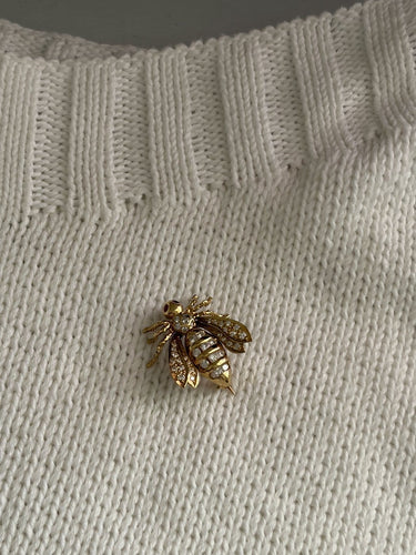 Broche Broche abeille en or jaune 18k, diamants et rubis 58 Facettes LOT 7886