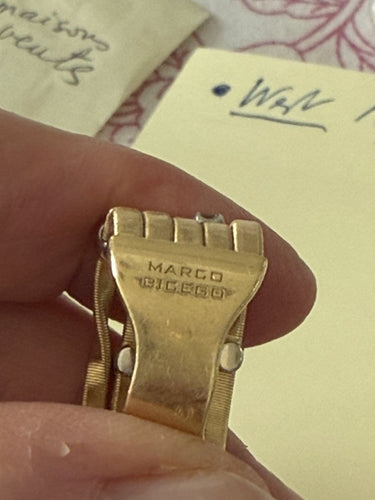 Bague 52.5 Marco Bicego - Bague bandeau en or jaune et gris 18k, diamants 58 Facettes LOT 7843