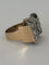 Bague 55 Bague Tank en or jaune 18k et platine, diamants taille ancienne 58 Facettes LOT 7872