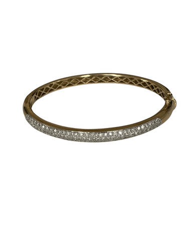Bracelet Bracelet jonc articulé en or jaune 18k, pavé de diamants 58 Facettes LOT 7871