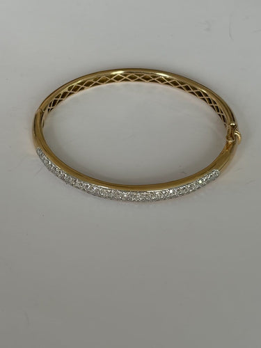 Bracelet Bracelet jonc articulé en or jaune 18k, pavé de diamants 58 Facettes LOT 7871