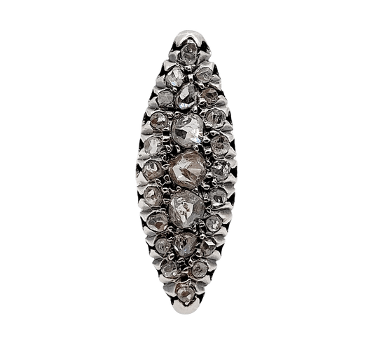 Bague 53.5 Bague marquise victorienne en or 18k et argent, diamants taille rose, vers 1900 58 Facettes A08052
