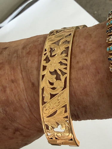 Bracelet Bracelet jonc ancien en or jaune 18k 58 Facettes LOT 7869