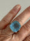 Bague 54 Bague Art déco en platine avec aigue-marine naturelle de 14 ct 58 Facettes LOT 7860