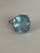 Bague 54 Bague Art déco en platine avec aigue-marine naturelle de 14 ct 58 Facettes LOT 7860