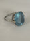 Bague 54 Bague Art déco en platine avec aigue-marine naturelle de 14 ct 58 Facettes LOT 7860