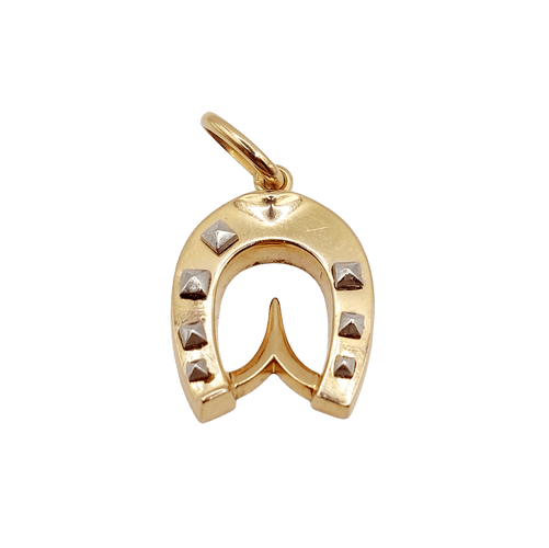 Pendentif Pendentif vintage fer à cheval en or rose 18k 58 Facettes A07948