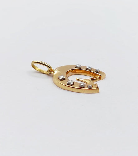 Pendentif Pendentif vintage fer à cheval en or rose 18k 58 Facettes A07948