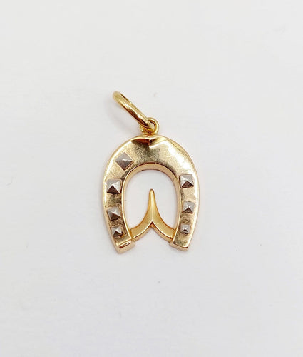 Pendentif Pendentif vintage fer à cheval en or rose 18k 58 Facettes A07948