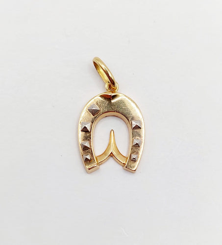 Pendentif Pendentif vintage fer à cheval en or rose 18k 58 Facettes A07948