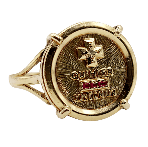 Bague 58.5 AUGIS - Bague cocktail en or 18k, rubis et diamant 58 Facettes A08035