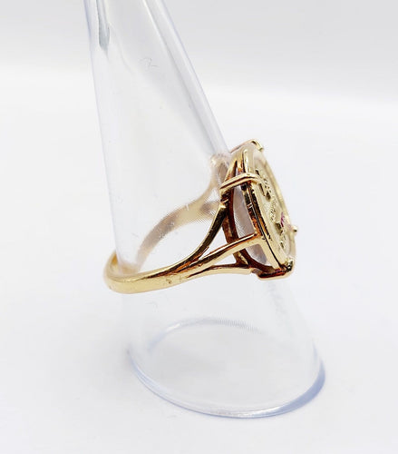 Bague 58.5 AUGIS - Bague cocktail en or 18k, rubis et diamant 58 Facettes A08035
