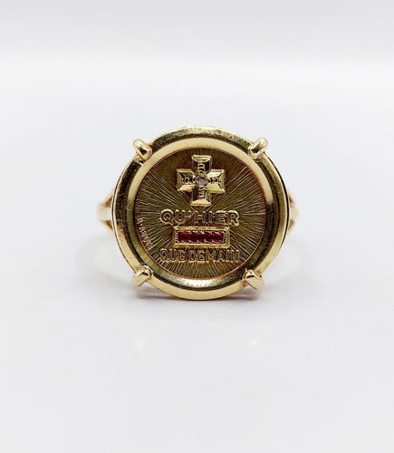 Bague 58.5 AUGIS - Bague cocktail en or 18k, rubis et diamant 58 Facettes A08035