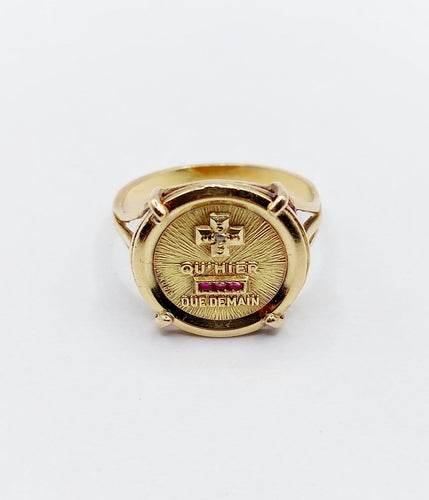 Bague 58.5 AUGIS - Bague cocktail en or 18k, rubis et diamant 58 Facettes A08035
