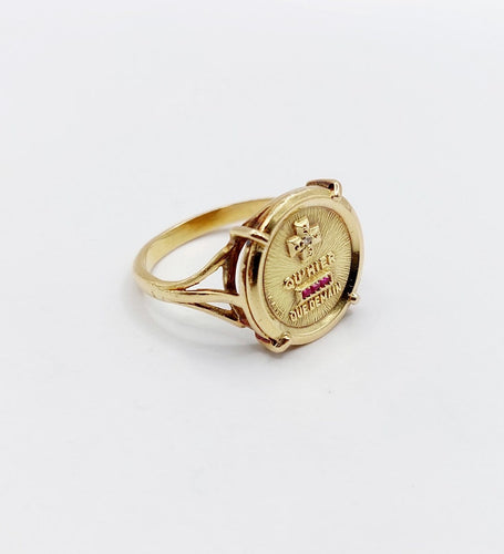 Bague 58.5 AUGIS - Bague cocktail en or 18k, rubis et diamant 58 Facettes A08035