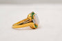 Bague Bague octogonale en or jaune avec opale, émeraudes et diamants 58 Facettes 4232