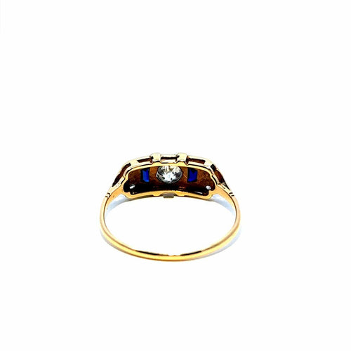 Bague 56 Bague Art déco en or, diamants et saphirs 58 Facettes 50560