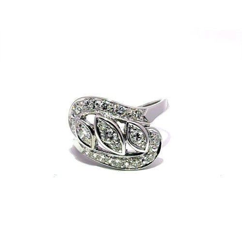 Bague 52 Bague vintage de style Art déco en or 14k avec diamants 58 Facettes 50559