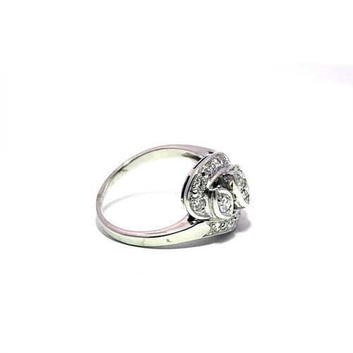 Bague 52 Bague vintage de style Art déco en or 14k avec diamants 58 Facettes 50559