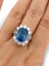 Bague 57 Rosetta - Bague vintage en or blanc 18 kt, saphir de Ceylan et diamants 58 Facettes 945/26 oc