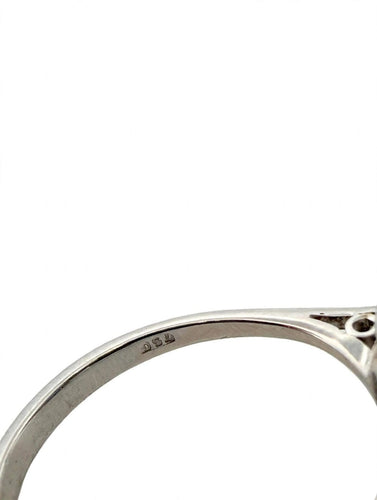 Bague 57 Rosetta - Bague vintage en or blanc 18 kt, saphir de Ceylan et diamants 58 Facettes 945/26 oc