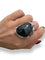 Bague 56 Bague cocktail en or blanc avec diamant noir et diamants de couleur 58 Facettes 740/26 E OC